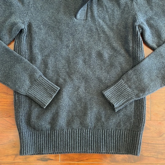 Calvin Klein Dark Gray Quarter Zip Knit Sweater - Picture 4 of 12